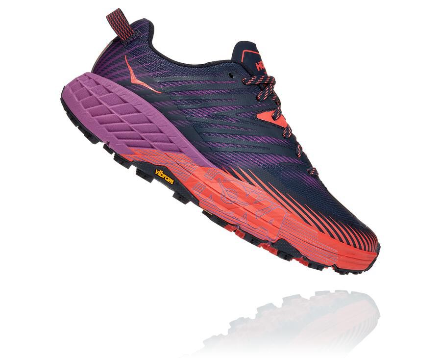 Hoka One One Trail Schoenen Dames - Speedgoat 4 - Donkerblauw - KI2794680